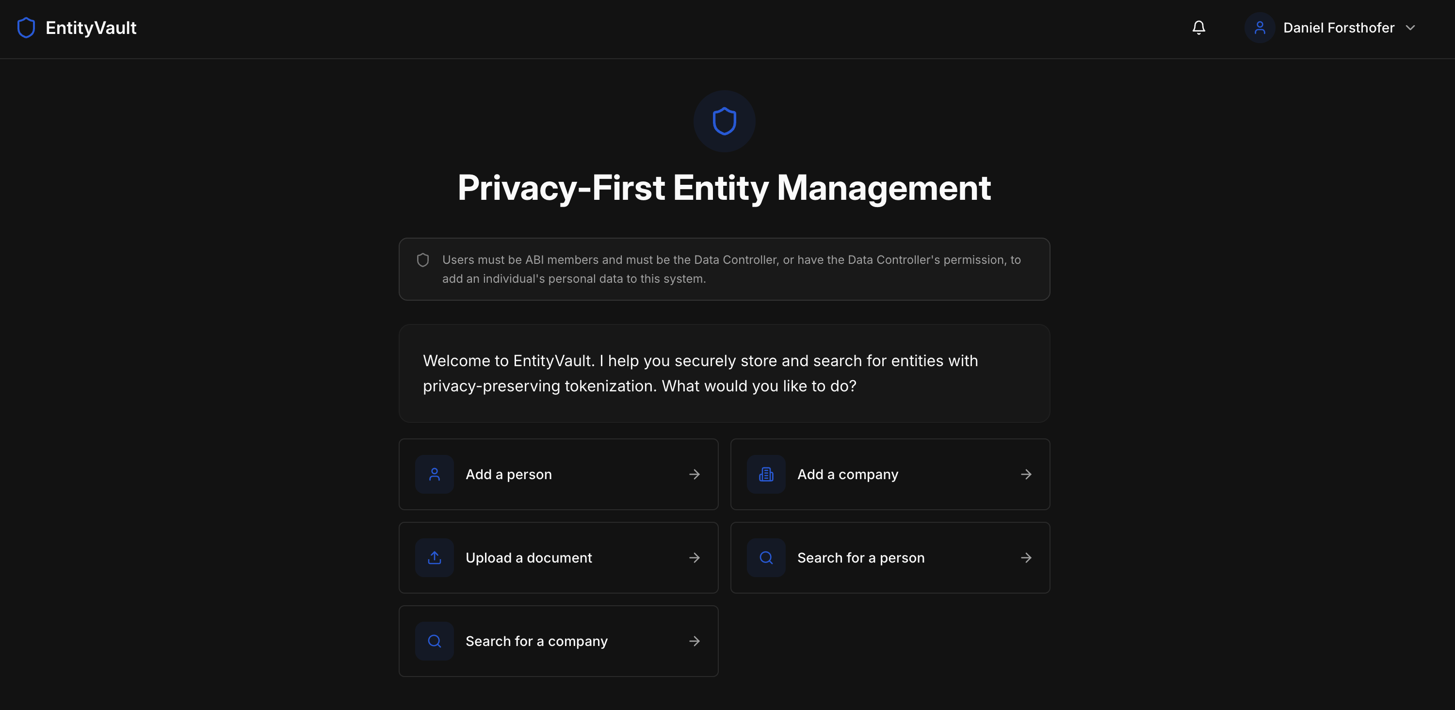 EntityVault - Home